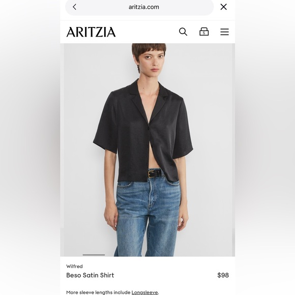 Wilfred Satin Button Up Blouse - Aritzia - Picture 2 of 4